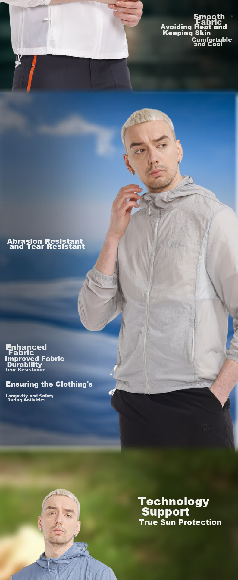 ALPINT MOUNTAIN Ermont Sun Protection Clothing for Men And Women, Summer Outdoor Beach Skin Coat, UV-Resistant Lightweight Breathable Jacket 5