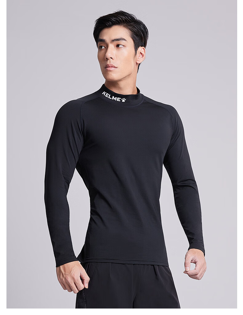 KELME Sports Elastic Compression Shirt for Men, Fleece-Lined, Thickened, Warm Fitness Wear, Football Base Layer, White, 2XL 7