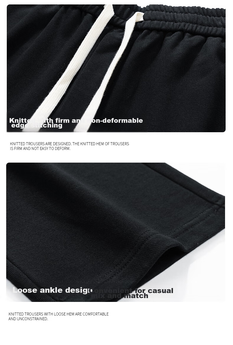 MMOPTOP Japanese-Style Casual Pants for Men, Summer Lightweight Simple Loose Straight Wide-Leg Sports Trousers K006 Black 2XL 10