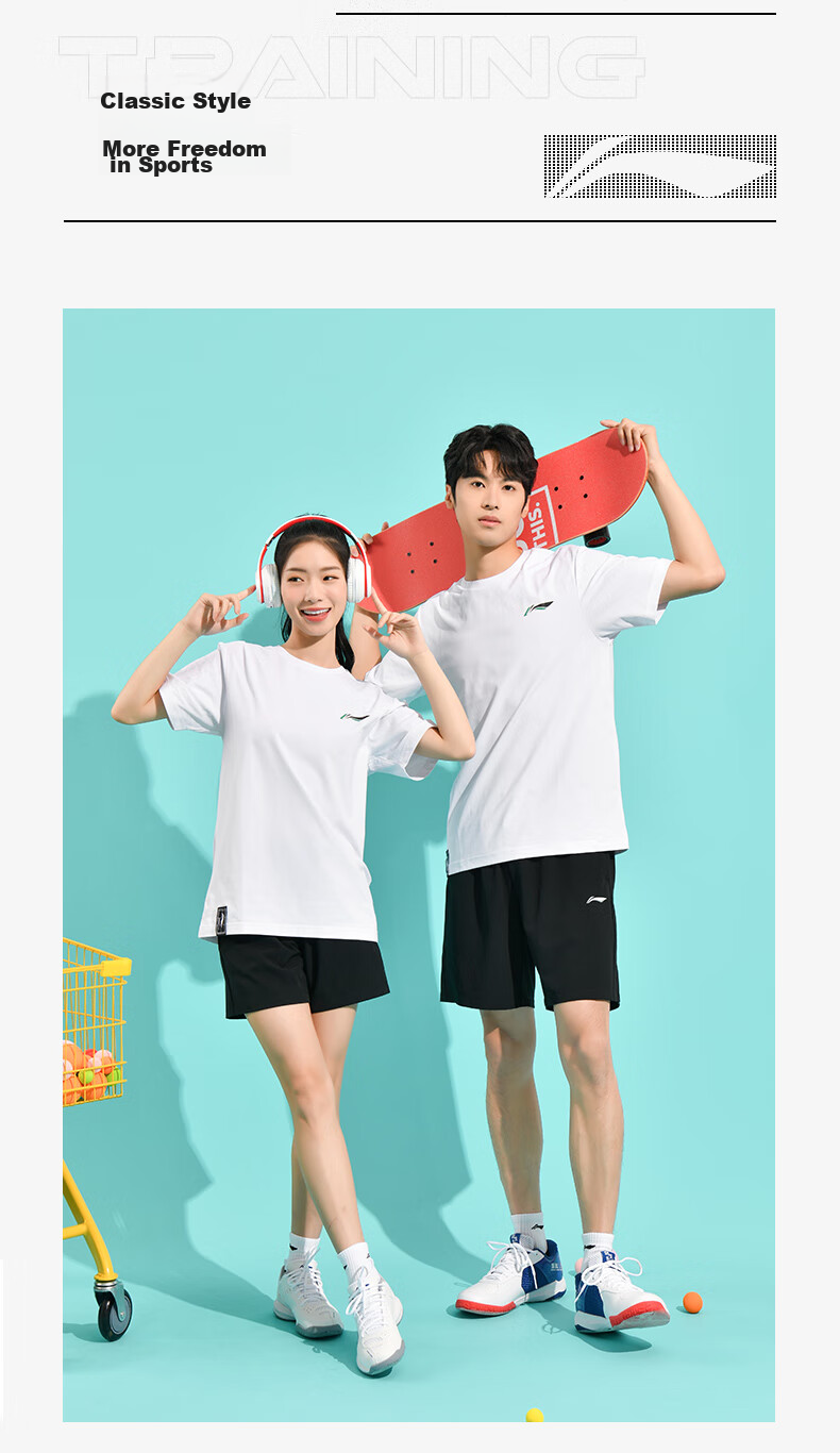 Li-Ning Badminton Shirt for Men, Short-Sleeved T-Shirt, Cultural Shirt, Breathable Sweat-Absorbing Sports Top, Black, M 3