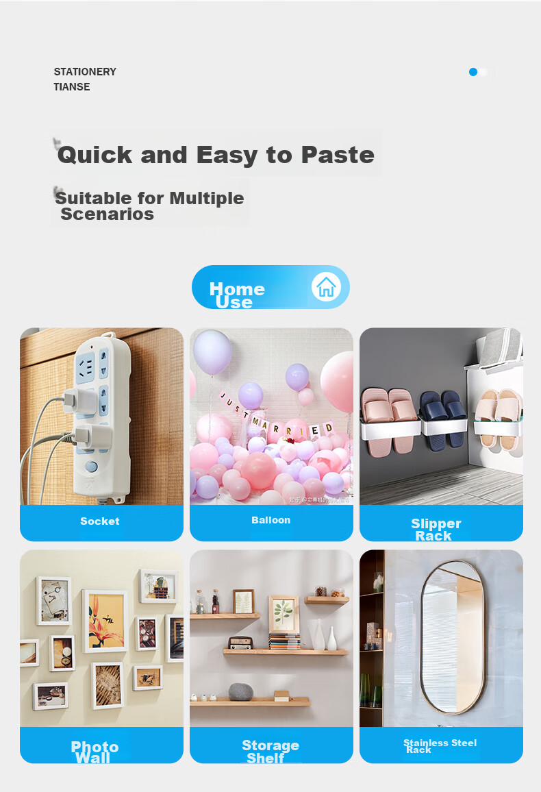 TIANSE Nano Dot Glue, Invisible Adhesive, Round Double-Sided Tape, Strong Adhesive Stickers, Easy-To Spring Festival Couplets, Wedding Room Balloon Car Adhesive, 2CM 140 Pieces, TS-3813 12