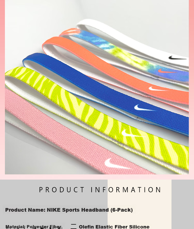 NIKE Sports Headband, Running And Basketball Hair Tie, Sweat-Wicking Band, Three-Pack, J1012023036OS 3