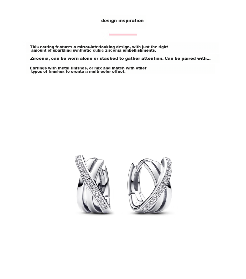 PANDORA Intricate Interlocking Three-Ring Earrings, Exquisite High-End Niche Birthday Gift for Girlfriend 2