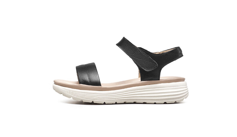 Yierkang Women's Shoes, Fairy-Style Wedge Sandals, Perfect for Dresses, Beach Shoes, Thick-Soled Mom Sandals, 18074W, Beige, Size 35 30