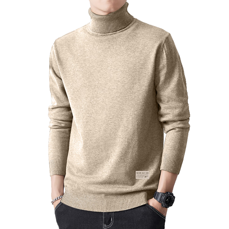 Warrior Men's Winter Warm Turtleneck Sweater, Trendy Knit Pullover, Men's Woolen Shirt
