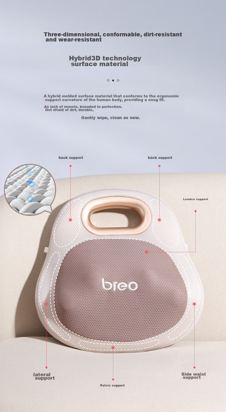 Breo Back2pro Waist Massager Back Cushion Seat Integrated Waist Back Hip Moxibustion Heat Massage Kneading Massager Sun Yingsha Edition Women's Day Gift 14