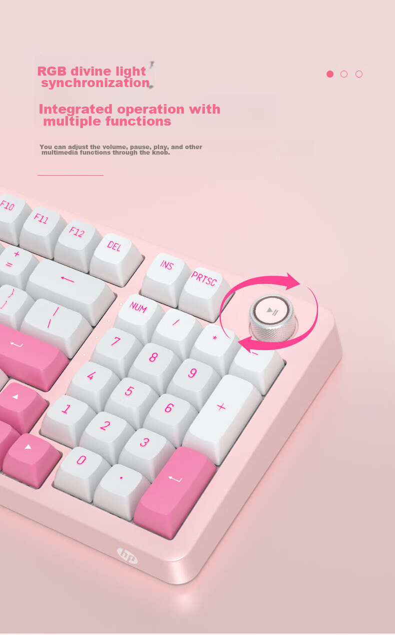 HP K10G-98 Custom Mechanical Keyboard, E-Sports Gaming Bluetooth Wireless Tri-Mode Keyboard, 98-Key Layout with Knob, Full Hot-Swappable Keys 5