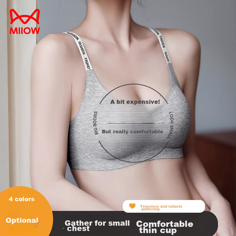 Спортивный бюстгальтер MiiOW для женщин, бесшовный, с поддержкой, без косточек, пуш-ап, сексуальный, серый, размер L