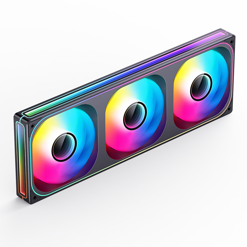 JONSBO ZB-360B ARGB Version Black 12CM*3 Case Fans (Axial Fan / Four-Way Integrated Mirror Light Effect / 3-In PWM Male And Female Headers)