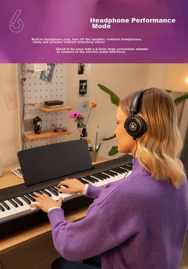 YAMAHA P143BTB Digital Piano, 88 Weighted Keys, Bluetooth, Convenient for Exams, Electronic Piano, Wooden Stand + Three Pedals 8