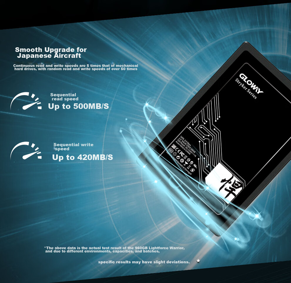 Gloway 512GB SSD, SATA 3.0, 500MB/s, Compatible with Laptops And Desktops, Hanjiang Series 2