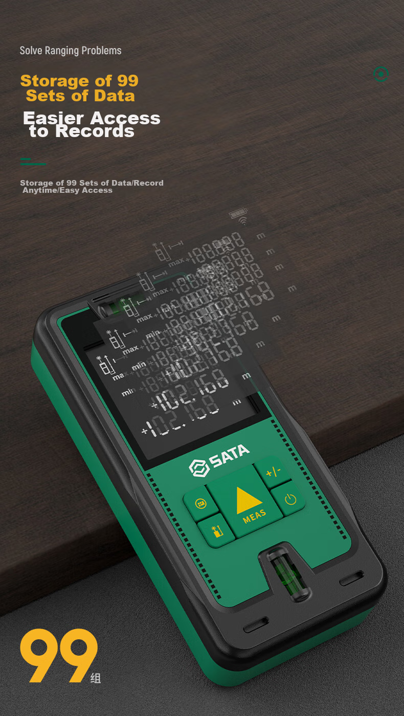 Shida SATA Laser Rangefinder, Handheld Infrared Measuring Ruler, High-Precision Electronic Room Measuring Instrument, D05905A 9