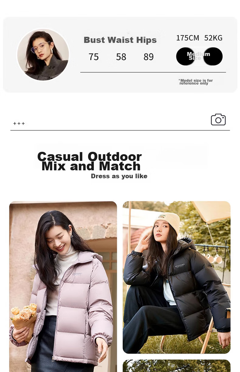 Yalu Waterproof, Windproof, And Dirt-Resistant Short down Jacket for Women, New Winter 2026 Style with Hood, Heat-Retaining And Warm Puffer Coat, Sold by JD 12