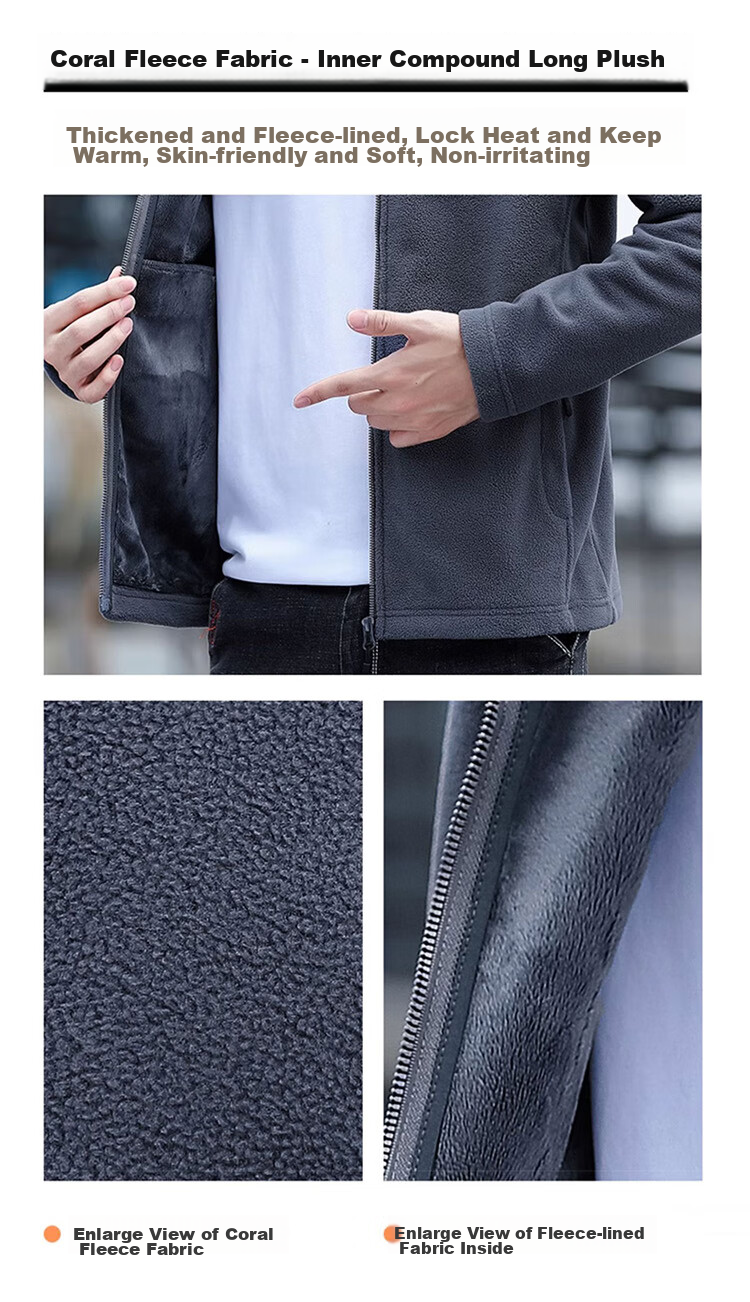 JEEP SPIRIT Men's Jacket, Zip-Up Sweatshirt, Autumn Menswear, Long-Sleeve Loose Casual Trendy Fleece Clothing 4