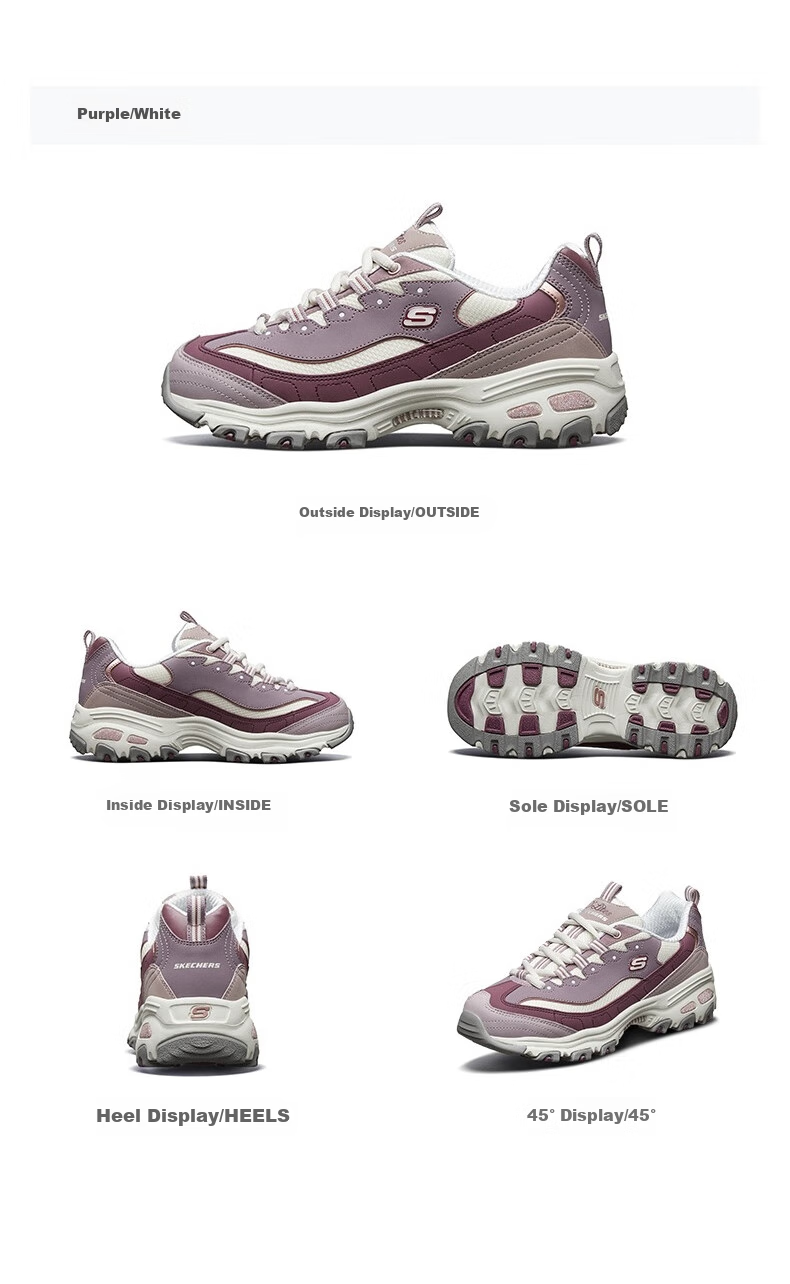 Skechers Women's Shoes, Milk Tea Panda Shoes, Retro Versatile Dad Shoes, Spring Thick-Soled Heightening Casual Shoes, Comfortable Soft-Soled Sneakers 11