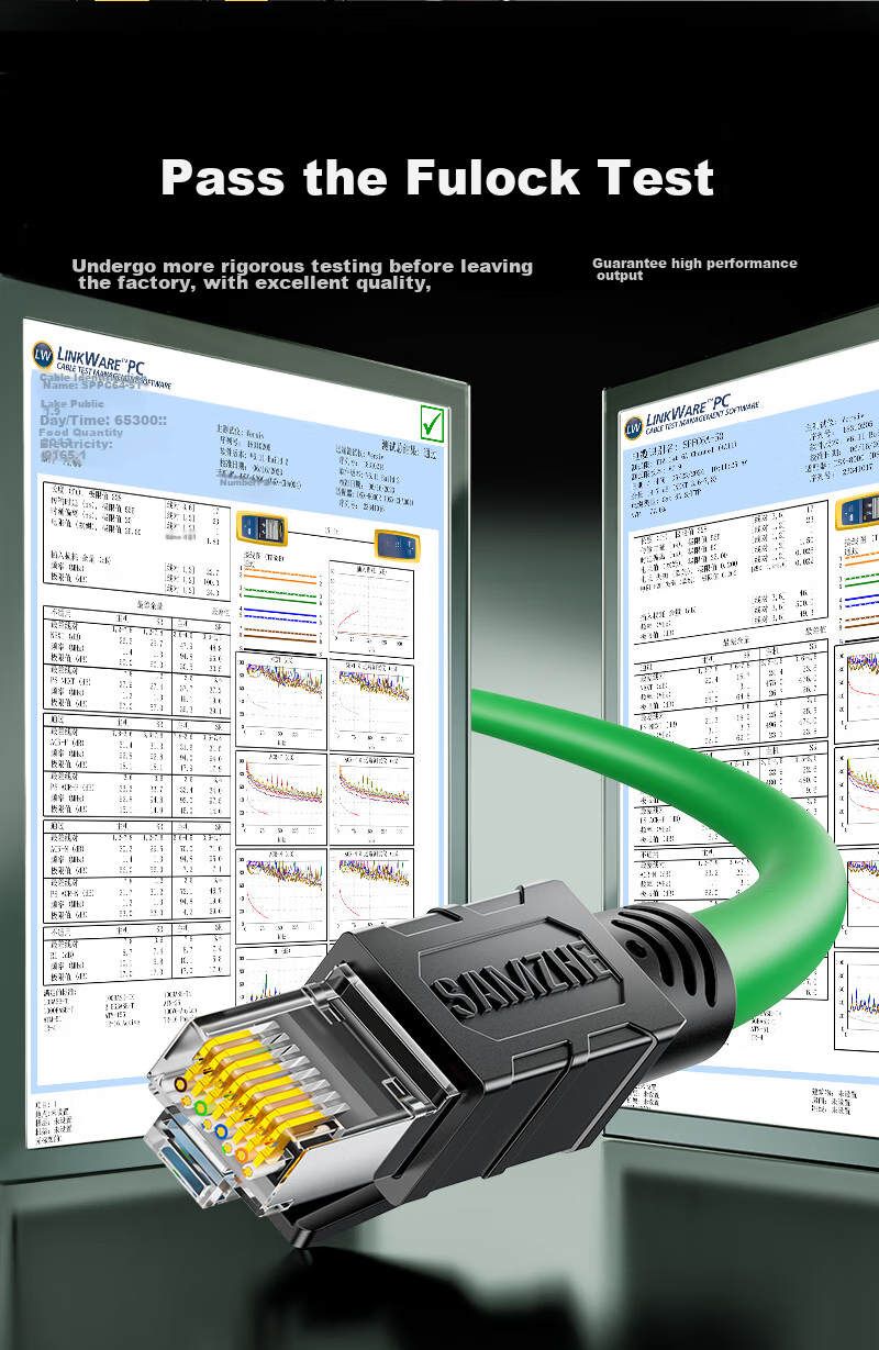 SAMZHE Cat6A Industrial Twisted Pair Cable, High Flexibility Double-Shielded Pure Copper, 10 Gigabit Profinet Servo Tank Finished Cable, Green, 0.3 Meters, SPFC6A-03 3