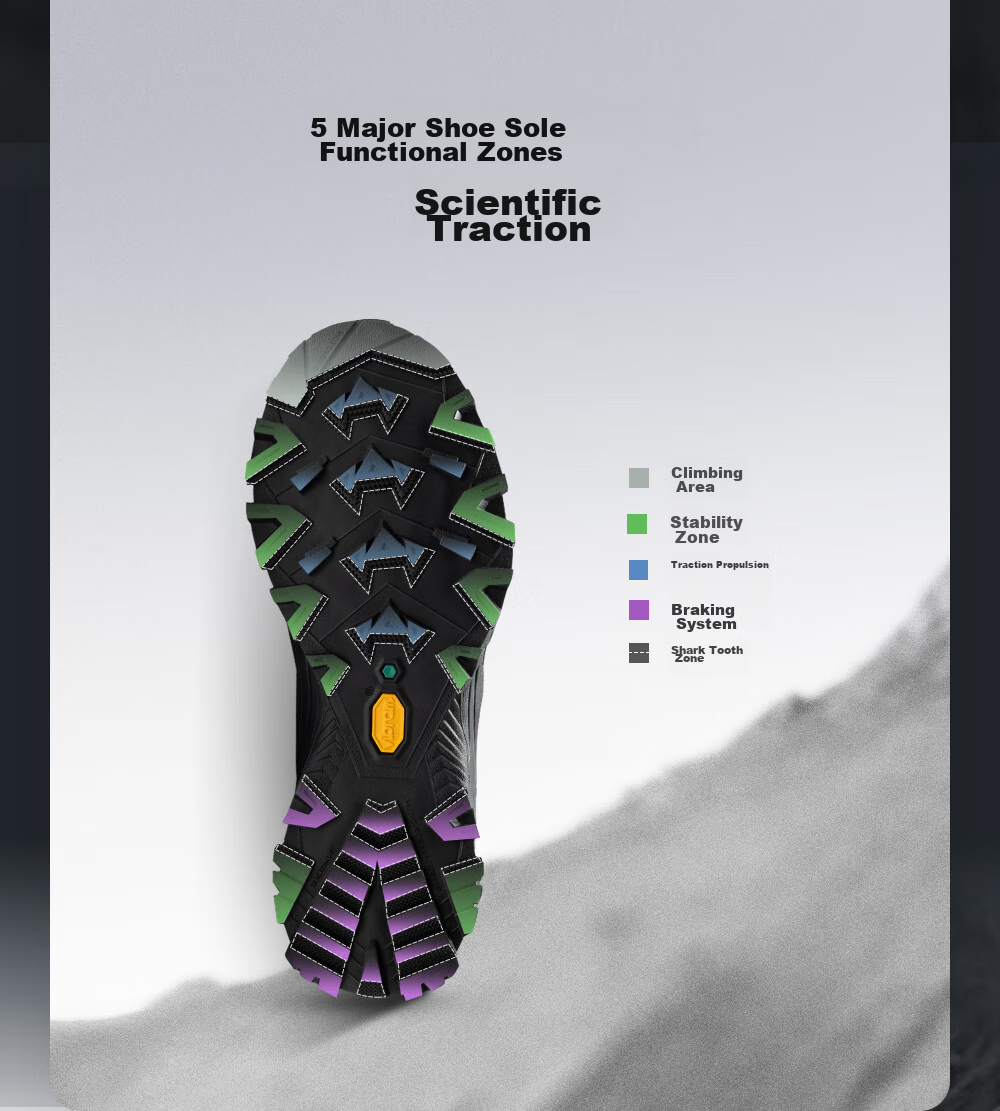 KAILAS MT5-3 Men's Mid-Top Hiking Boots, GTX Waterproof, Non-Slip, Shock-Absorbing, Heavy-Duty Trekking Shoes 4