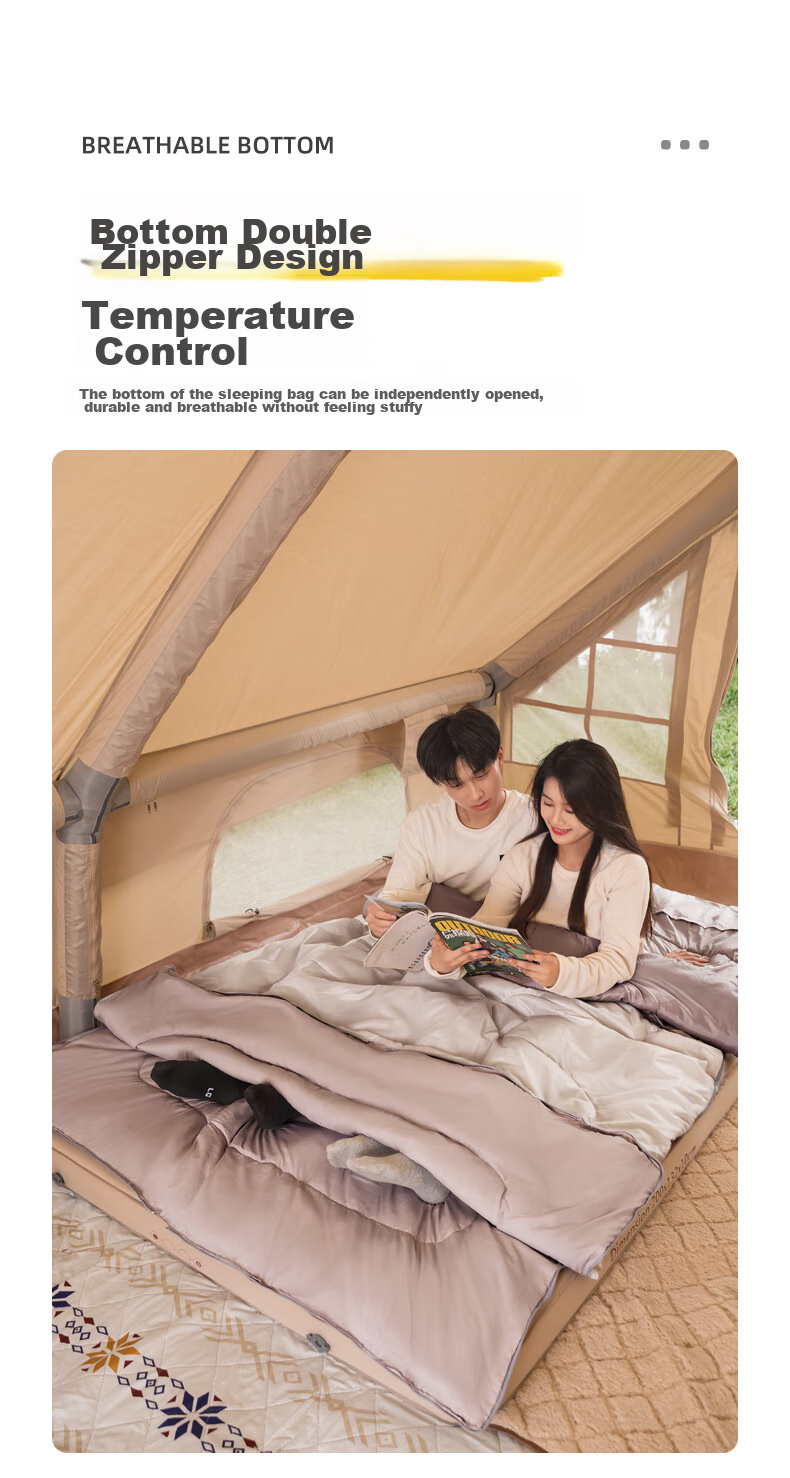 CAMEL Outdoor Two-Person Sleeping Bag, Travel Camping Cold-Resistant Thickened Warm Portable Indoor Dirt-Proof Sleeping Bag A9W3F5150A 8
