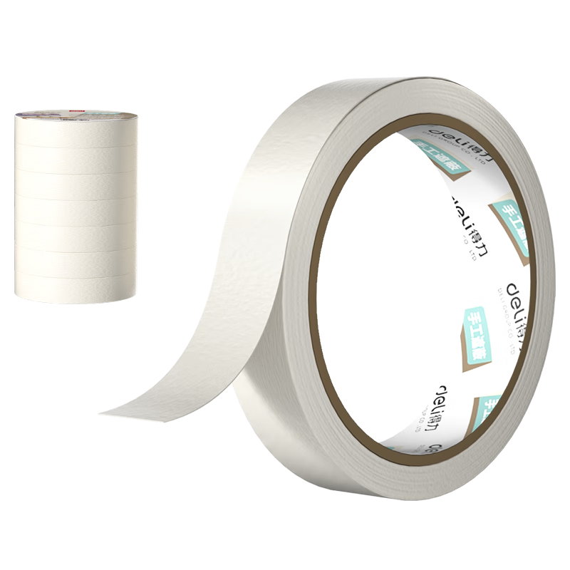 Deli Masking Tape, 20mm*20y, for Art And Craft Color Separation, Renovation Masking, Paint Protection, Sticker, Spring Packaging, 7 Rolls/tube, JL201