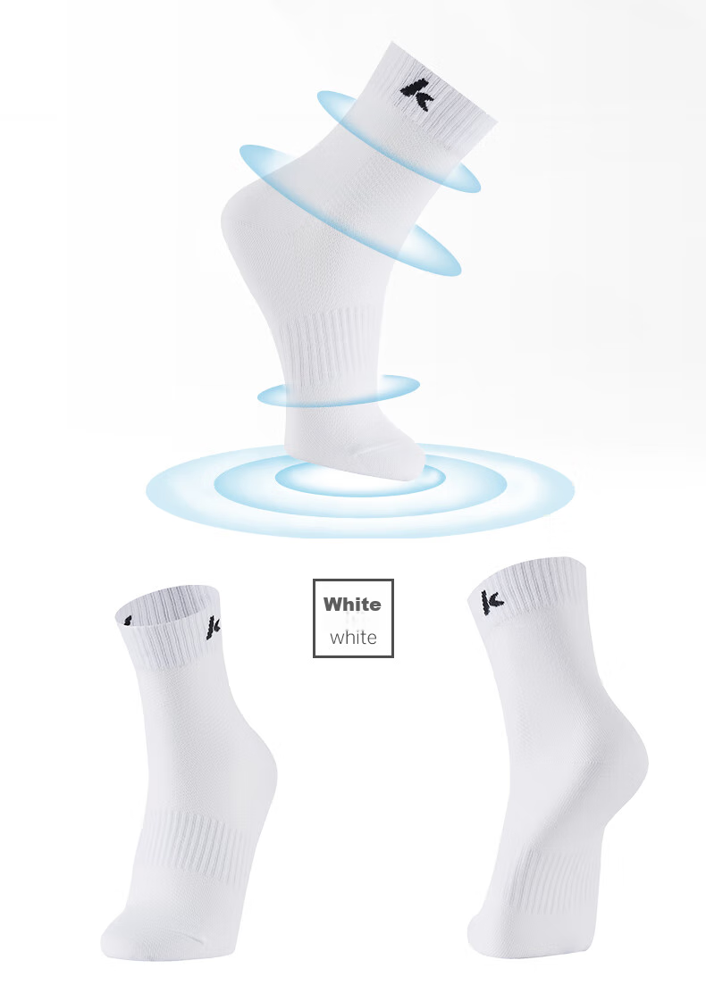 KAWASAKI Badminton Socks for Men with Terry Bottom Sports Short Socks A6102 (Three-Pair Pack) White-Gray Size One Fits All 11