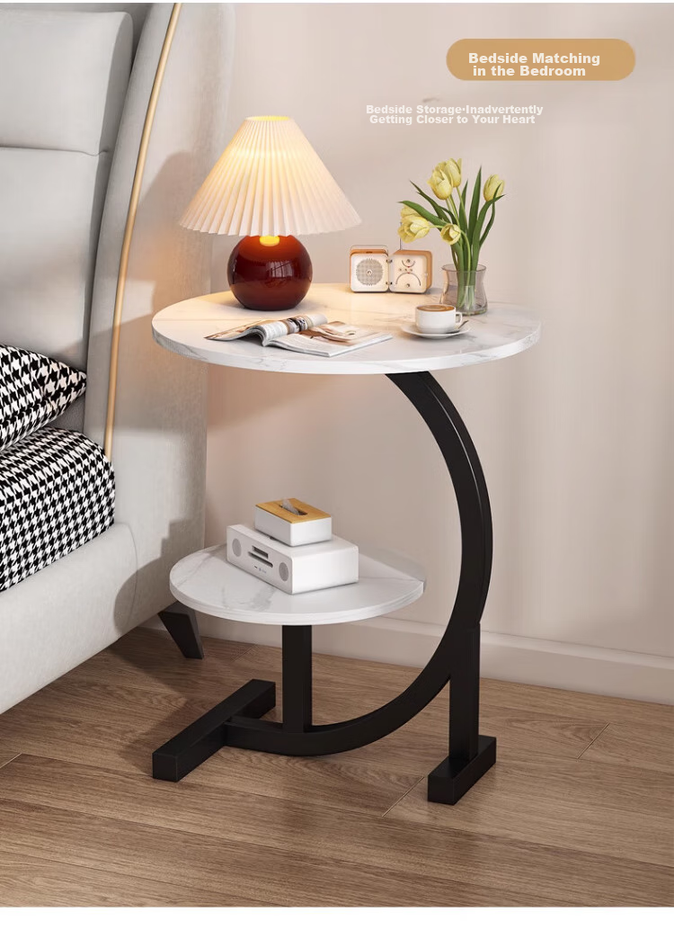 Jingcai Side Table, Coffee Table, Sofa Table, Tea Table, Computer Desk, Adjustable Height Desk, Bedside Table, Small Table JCJ25 Walnut Color 11