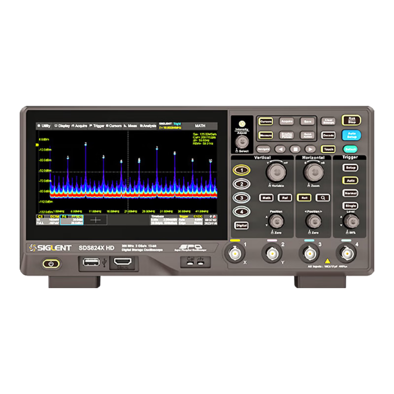 SIGLENT SDS824X HD Oscilloscope 12-bit Resolution 200MHz Bandwidth 4 Channels 2GSa/s Sampling Rate