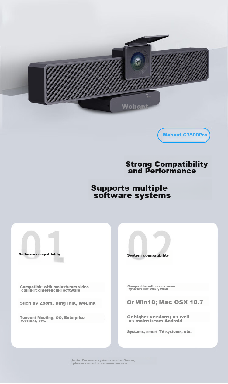 Aoni Computer Webcam, 2K High-Definition 4 Million Pixel Video, USB for Desktop And Laptop Computers, Built-In Dual Microphones, Plug And Play, C39 13