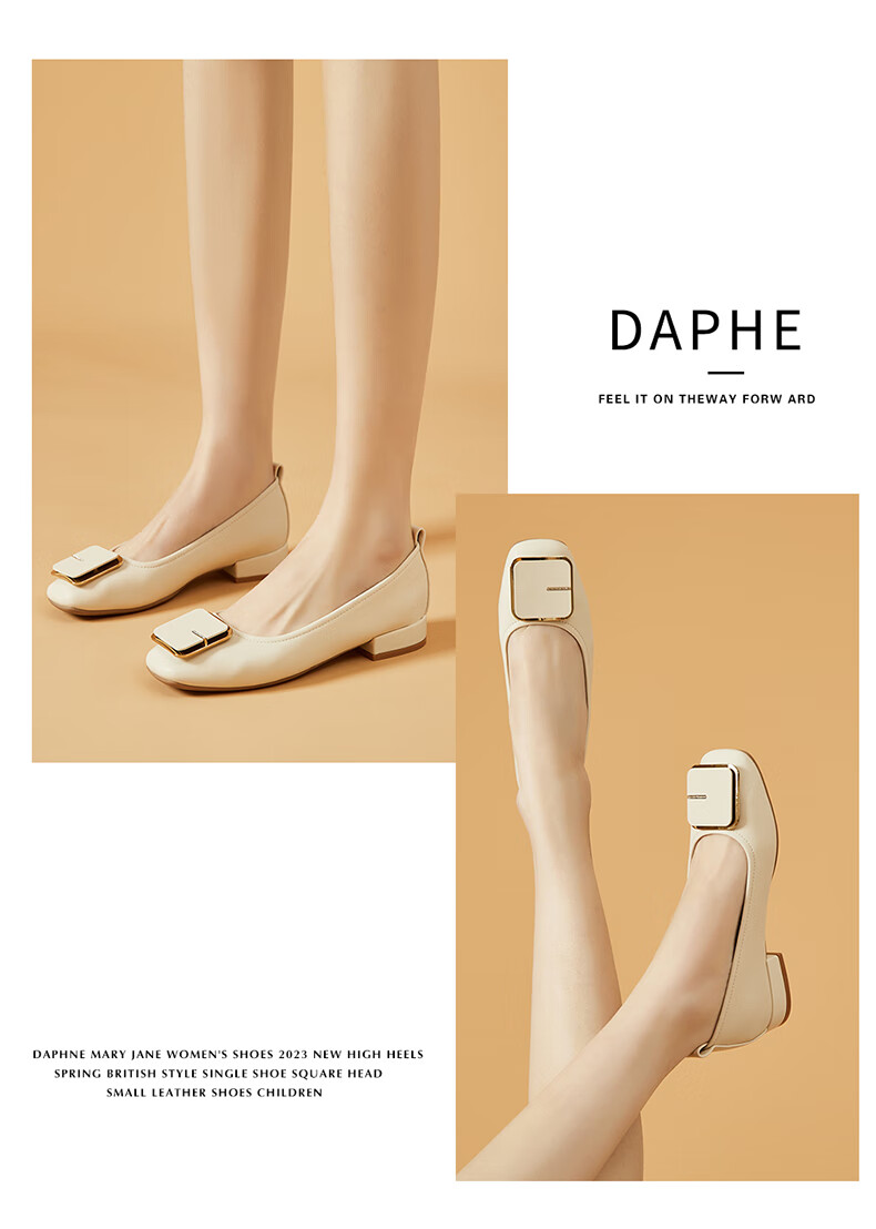 DAPHNE Chunky Heel Elegant Fashion Women's Pumps Versatile Commuter Work Shoes for Women 4623101107 Black Size 34 11