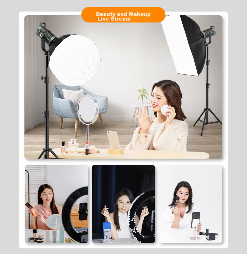 Beiyang 500W Live Streaming Fill Light, Photography Spherical Light, Soft Light, Internet Celebrity Host Beauty Light, Studio Photography Light, Video Shooting Constant Light 500BI 7