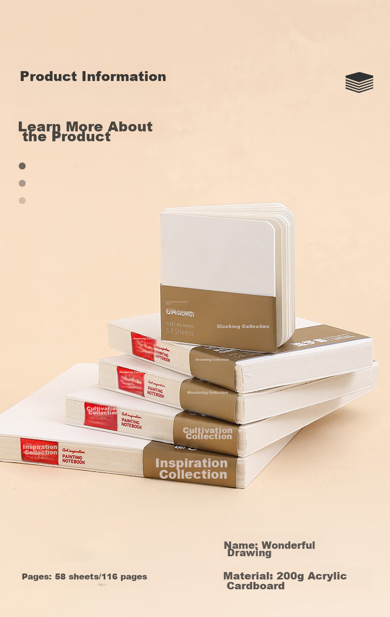 DiLe Fishing Collection, Wonderful Drawing Sketchbook, Flip Book, 200g Extra Thick Acrylic Marker Paper, Compact And Portable DIY Pocket Notebook, LG-24486 9