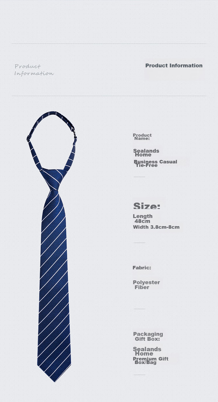 HLA Men's Pre-Tied Zipper Tie, High-End Business Formal Wear, Versatile New Style Gift for Boyfriend Or Husband, Fashionable And Trendy 12