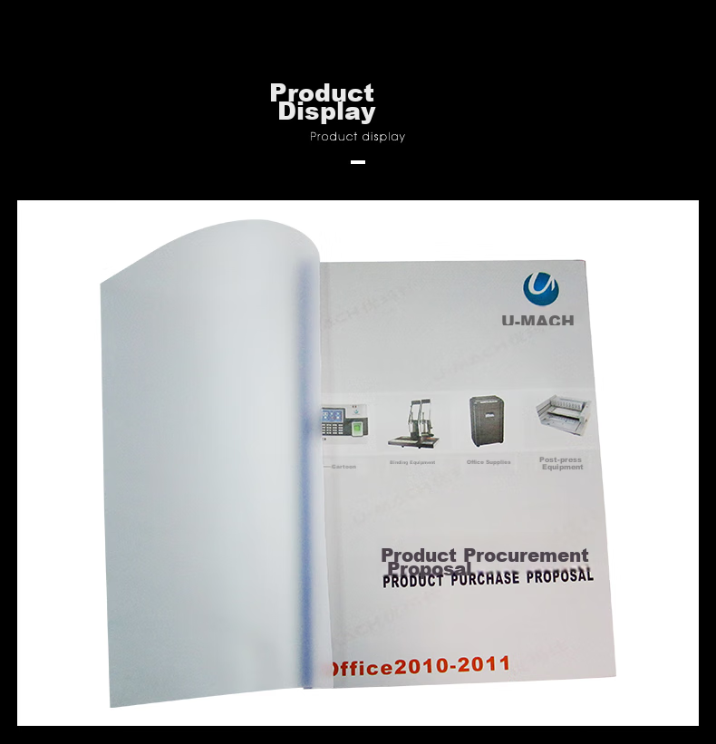 Youmashi (U-MACH) Binding Film A4 Plastic Bid Contract Cover, 50 Sheets Per Pack, PVC Material, 0.4mm Transparent Film 8