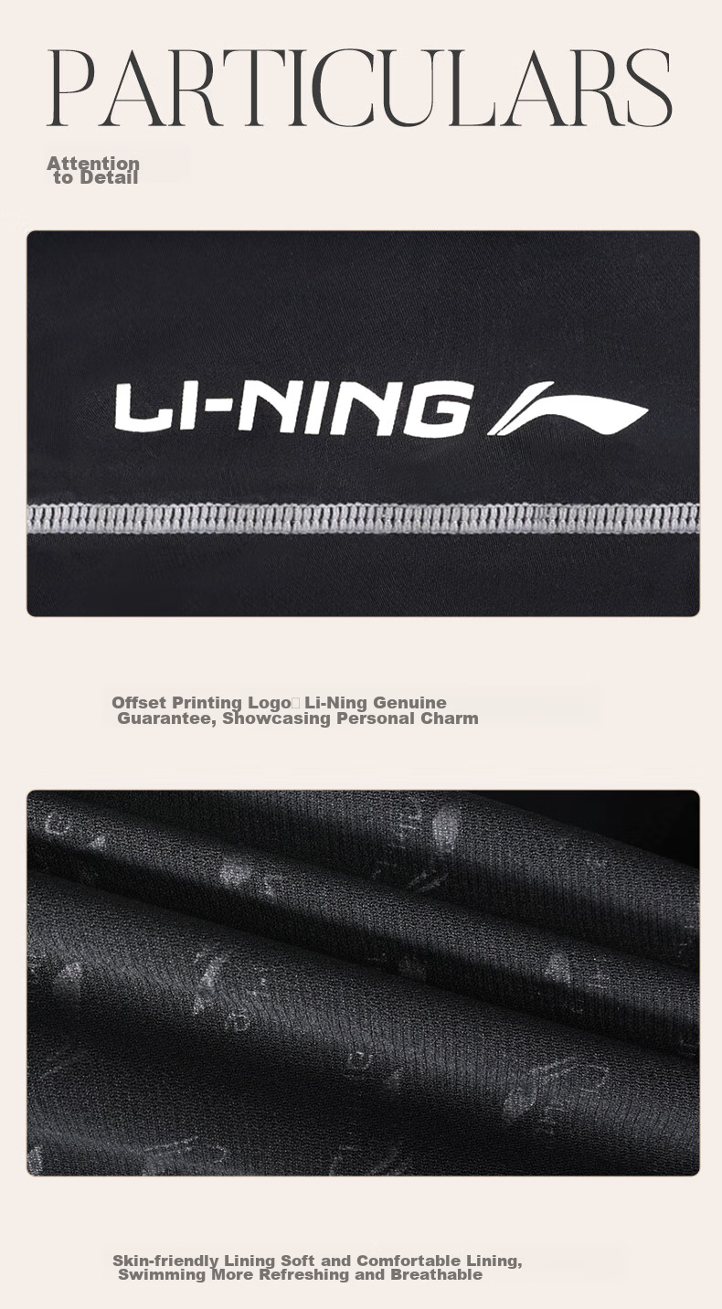 Li-Ning Women's Professional One-Piece Boyleg Swimsuit, Short-Sleeve Quick-Dry Conservative Swimwear LNYT035, Black And Gray, XXL 11