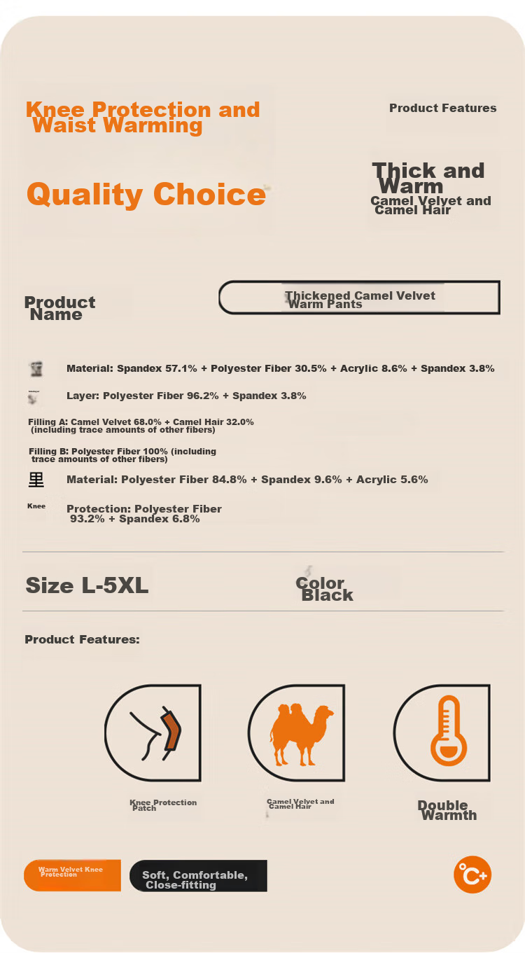 LangSha Cashmere Thermal Pants for Men, Fleece-Lined Thick Cotton Pants, Knee Protection Patches for Middle-Aged And Elderly, Outdoor Wear, Extra Thick for Northeast China 13