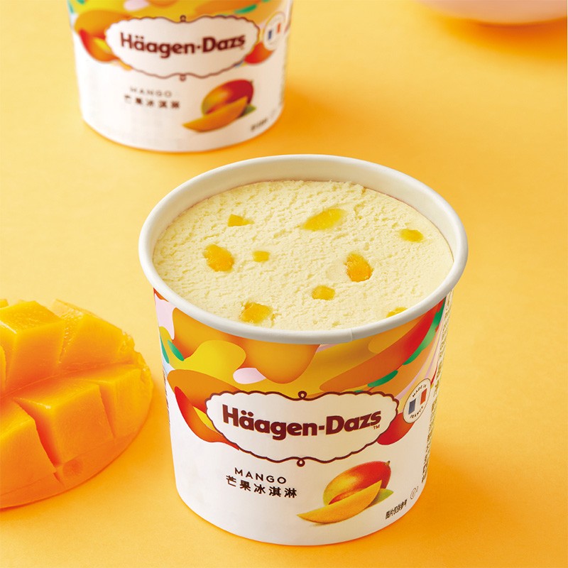 哈根达斯（Haagen-Dazs）经典芒果口味冰淇淋 100ml/杯 雪糕