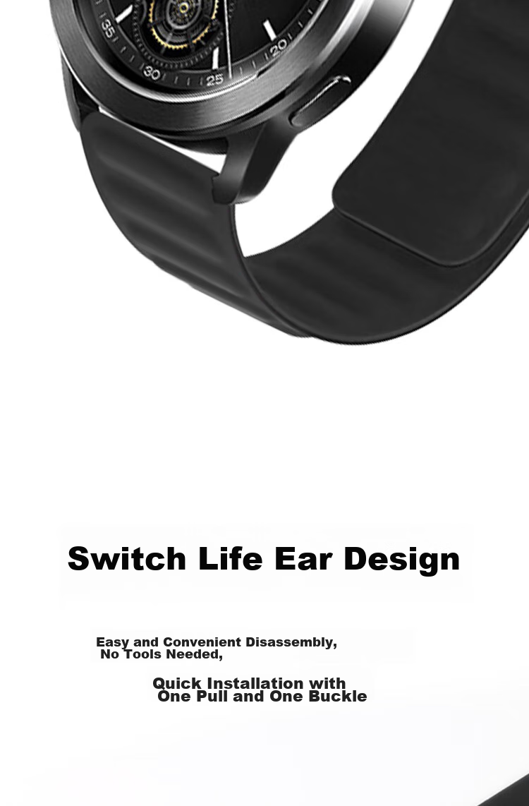 ESCASE Xiaomi Watch Strap Magnetic Silicone, Compatible with WatchS4/S3/S2/S1/S1Pro/Color2, Comfortable Strap for Men And Women, Universal Wristband, Suitable for 46mm Dial, Starlight Color 8
