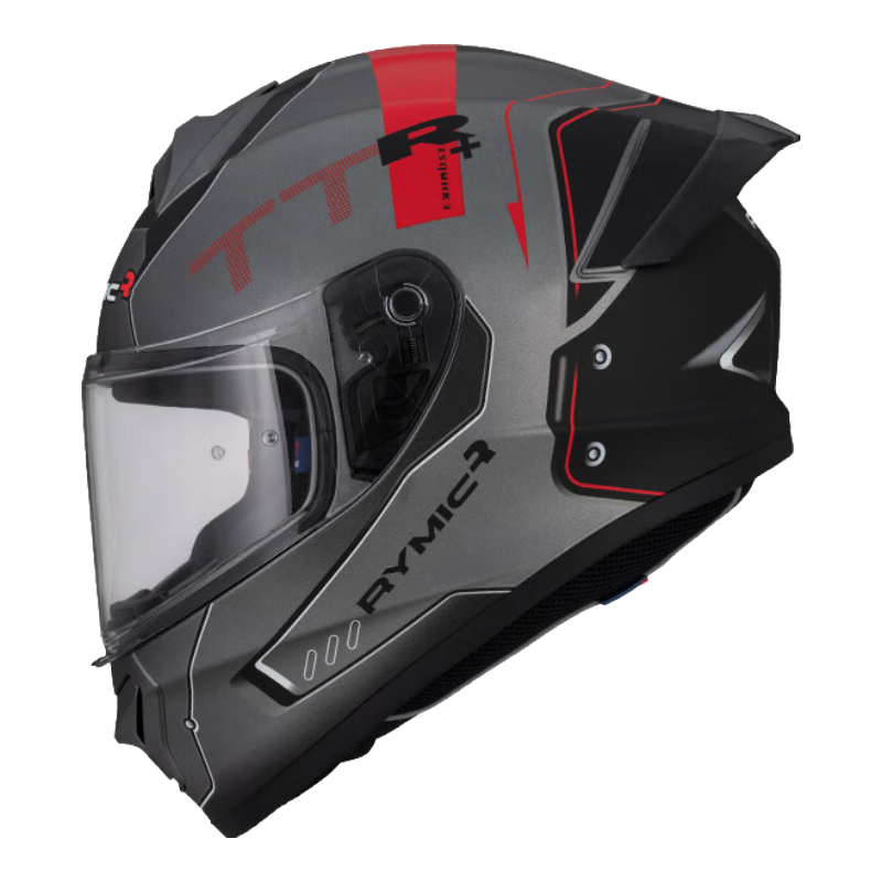 RYMIC Motorcycle Helmet Full-Face 3C Certified Professional Riding Helmet for All Seasons, Men And Women, 977 Red Black Gray, 3XL
