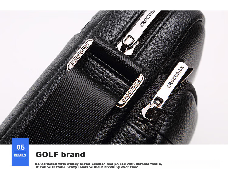 CROCODILE Youth Top-Grain Leather Fashion Shoulder Bag, Men's Vertical Casual Crossbody Bag, Gift for Boyfriend, TB050 18