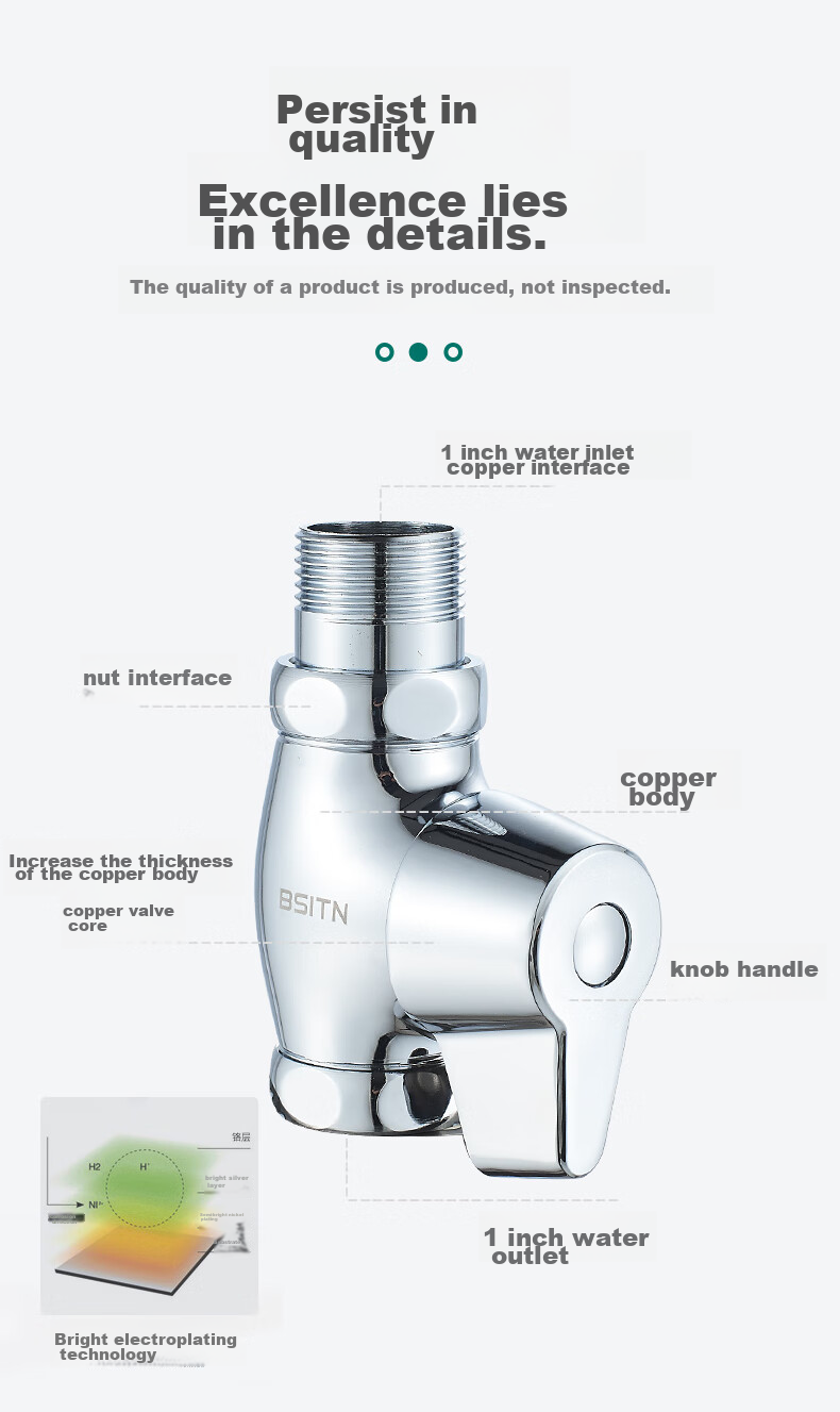 BSITN Toilet Foot Pedal Flush Valve, Squatting Toilet Foot-Operated Brass Flush Valve B5009 7