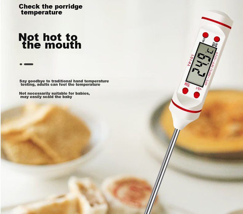 Dienmern Probe Food Thermometer, Kitchen Indoor Oil Temperature Meter, Baby Milk Thermometer, Water Thermometer, Electronic Thermometer 7
