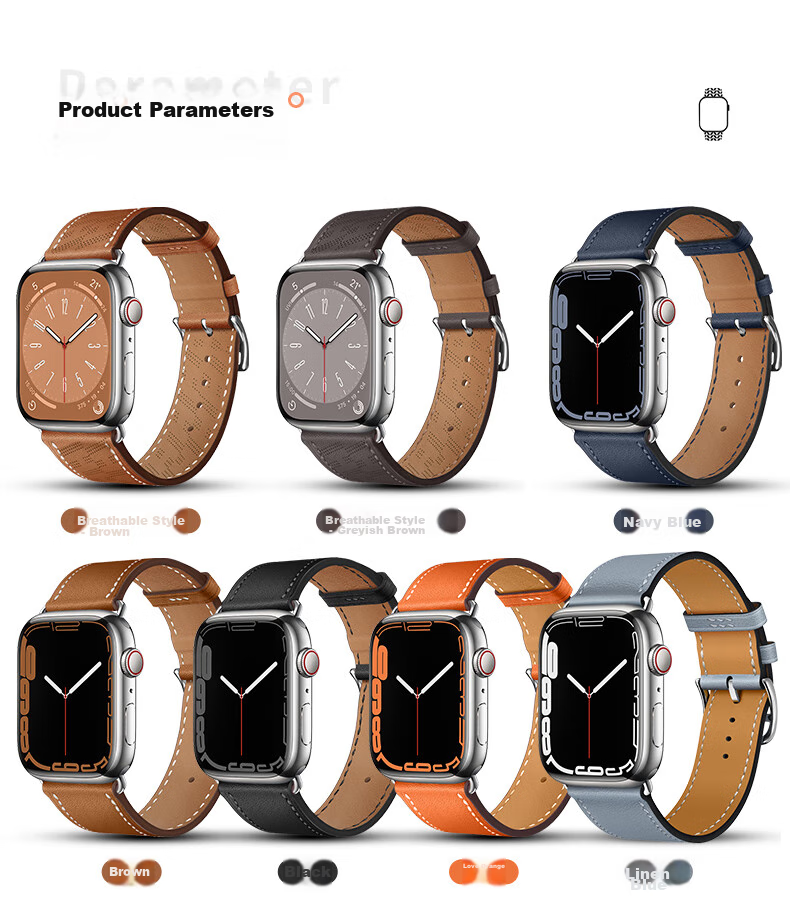 Weiqiantu [Genuine Leather Watch Strap] Compatible with Apple Watch Series 12/11, Genuine Leather Apple IWatch Series 12/11/10/9 Strap SE3/ultra4/3/2 for Men And Wome 17