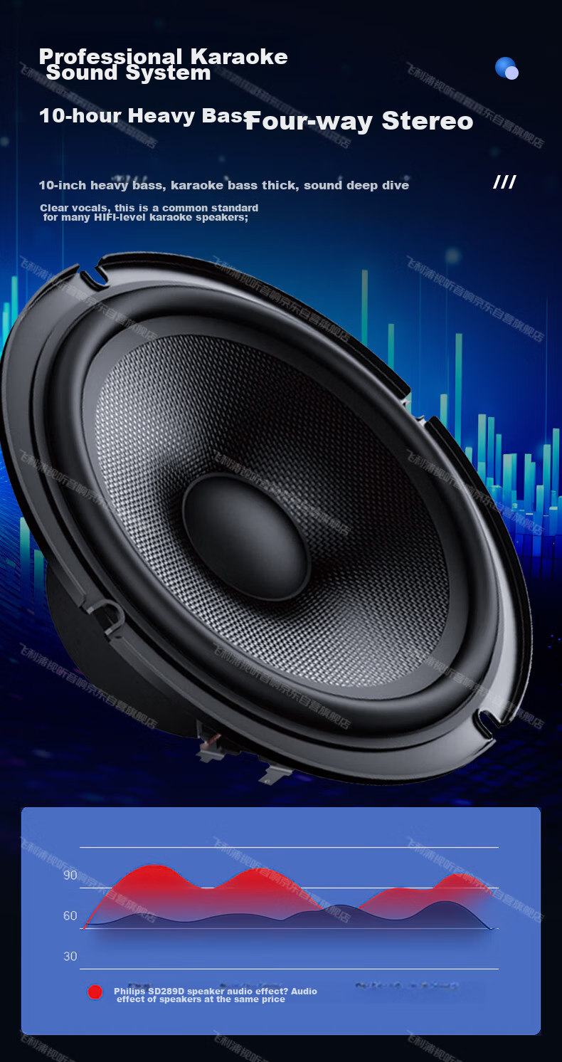 PHILIPS Square Dance Speaker with Display Screen Video Karaoke Machine All-In Home Karaoke System KTV Speaker Set Outdoor Singing Bluetooth Smart Speaker SD289D 4