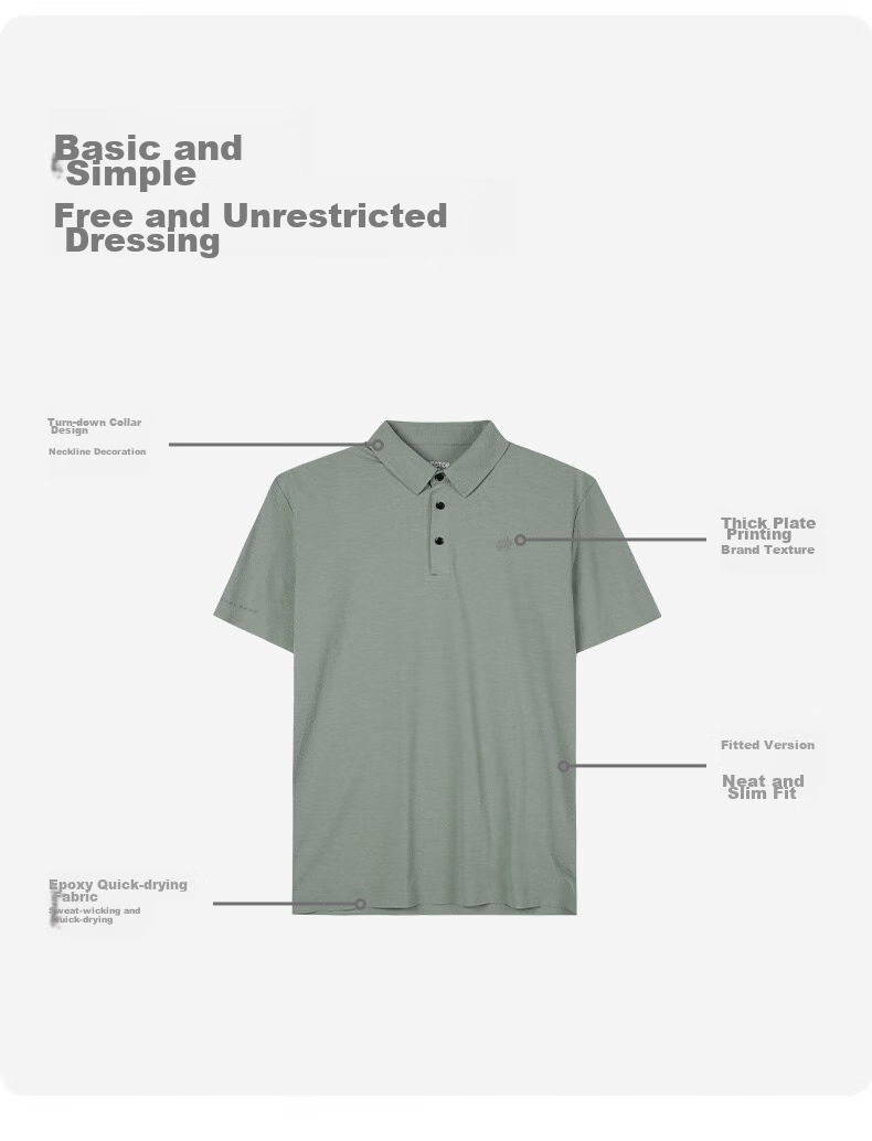 TECTOP Men's Outdoor Short Sleeve Polo Shirt Breathable Sports Base Layer Casual T-Shirt 2422175TX Classic Black L 6