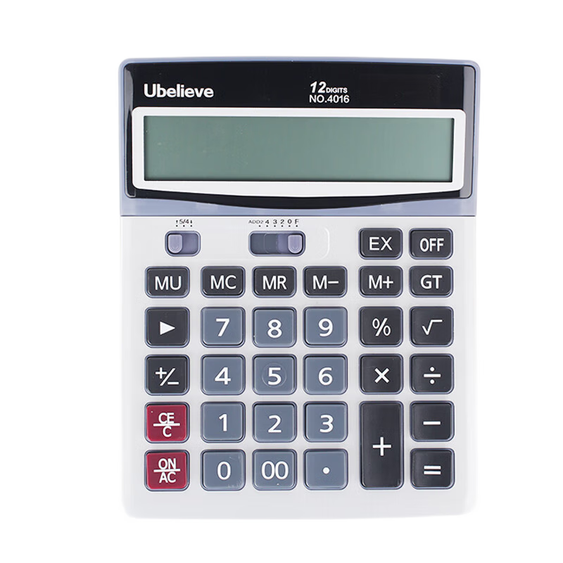 Youbili Dual Power Desktop Office Calculator, Financial Home Calculator, Solar-Powered Calculator, 12-Digit Large Screen Calculator, 4001