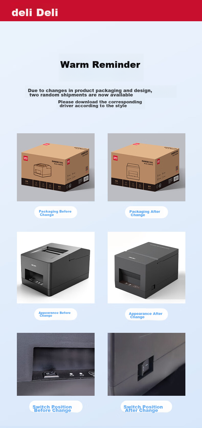 Deli DL-801P(NEW), Jingdong, Takeout Thermal Receipt Printer, Supermarket Retail Catering Milk Tea Shop Meituan Wolemei, 80mm Receipt Printer USB Model 1