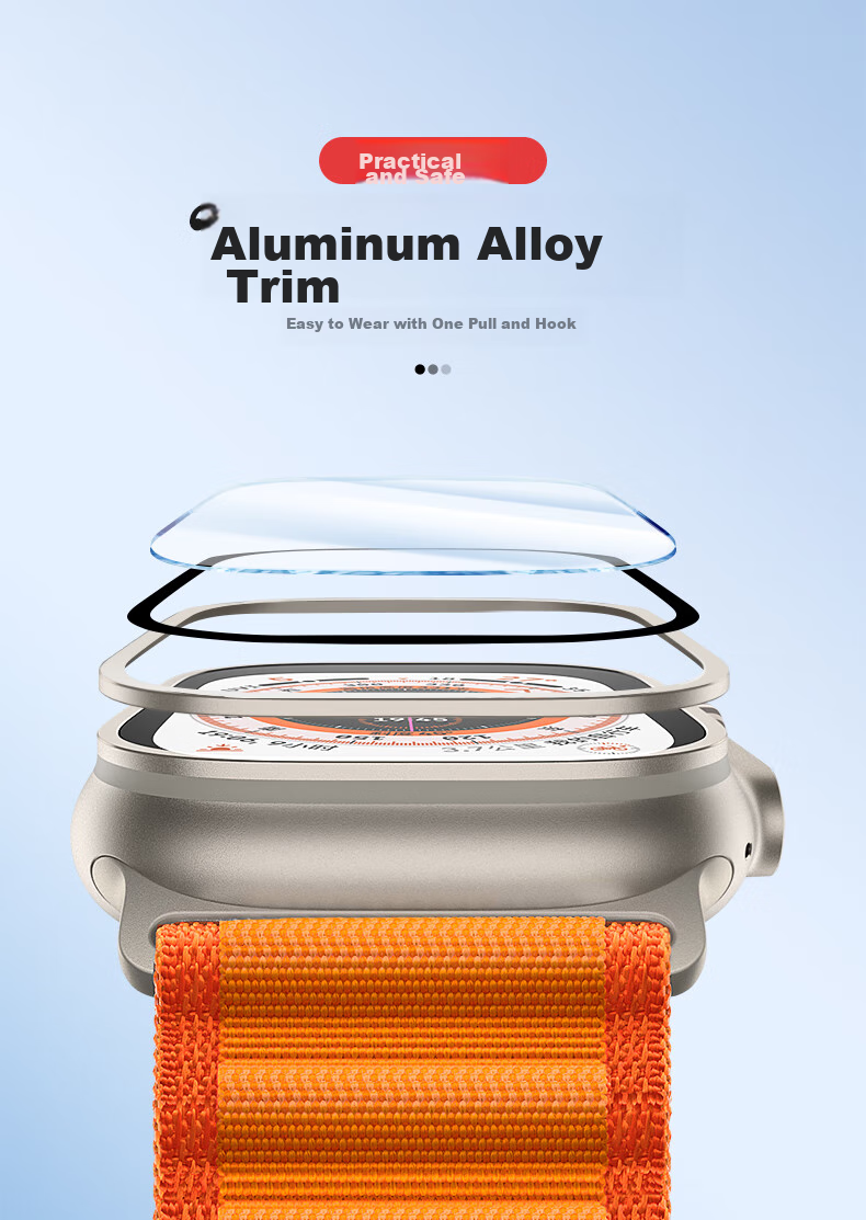 BHO [Compatible with Ultra3/2/1] Tempered Glass Screen Protector for Apple Watch Ultra3, Full Coverage Protective Film for Apple Watch Ultra3/2/1 6