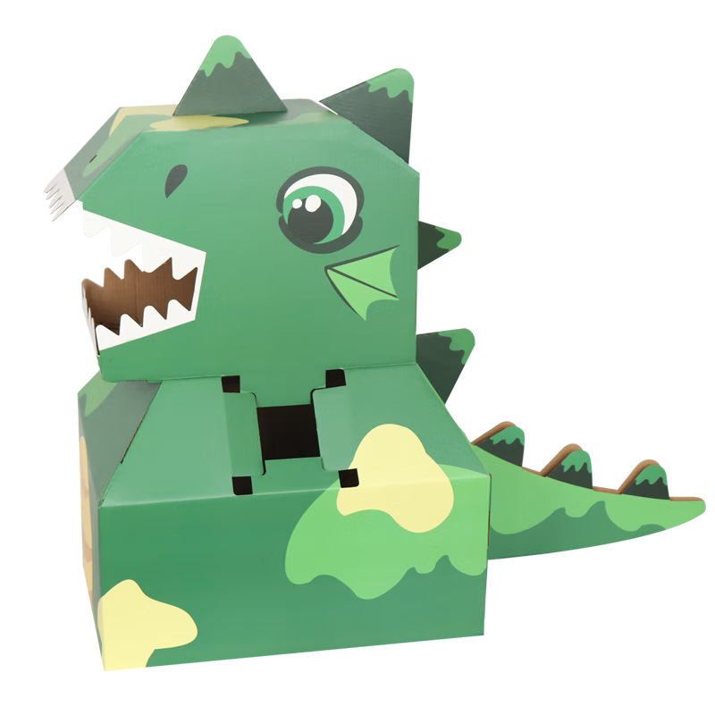 Huashimeng Children's DIY Paper Box Dinosaur Model, Paper Shell Craft Toy, Tyrannosaurus Rex Wearable Paper Box Dinosaur Toy