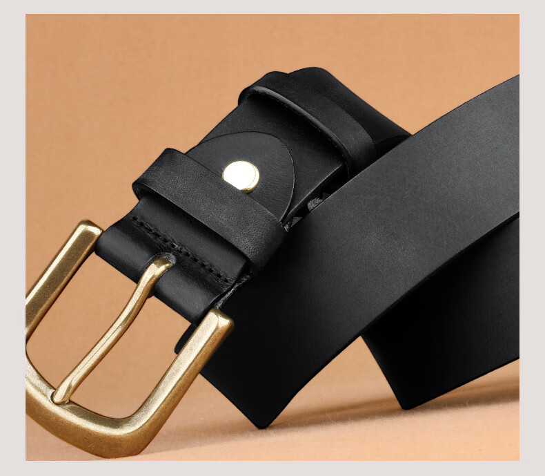 JEEP SPIRIT Men's Genuine Leather Belt with Pin Buckle, Business Style Vintage Belt, Birthday Gift Box for Boyfriend Or Husband 16