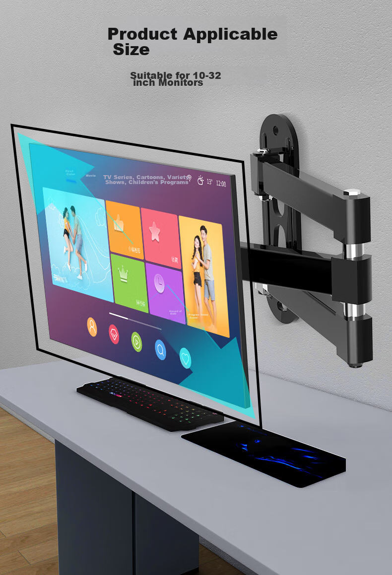 LUCKPRO Monitor Wall Mount Bracket, Computer Monitor Stand Wall Mount, Computer Stand, Monitor Riser, Desktop Wall Mount Bracket 119-01 13
