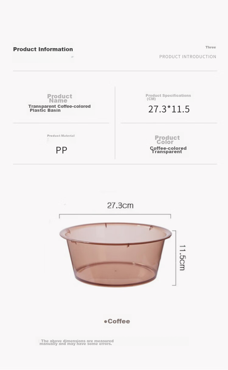 FOOJO Transparent Washbasin 27cm, Plastic Thickened Laundry Basin, Foot Washing Basin, Vegetable Washing Basin (Small Size) 2